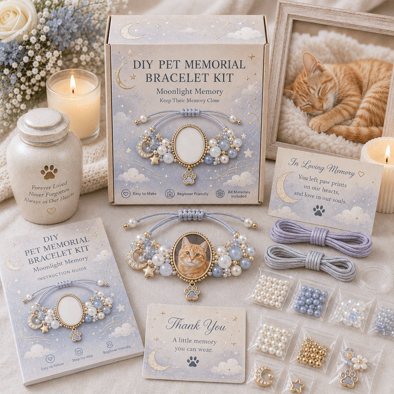 🐾 Personalized Pet Memorial Bracelet DIY Kit