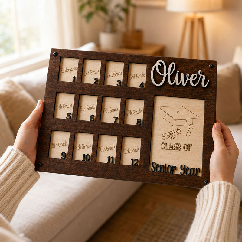 📸 Personalized K–12 School Years Photo Frame  |  Kindergarten to Senior Graduation Keepsake