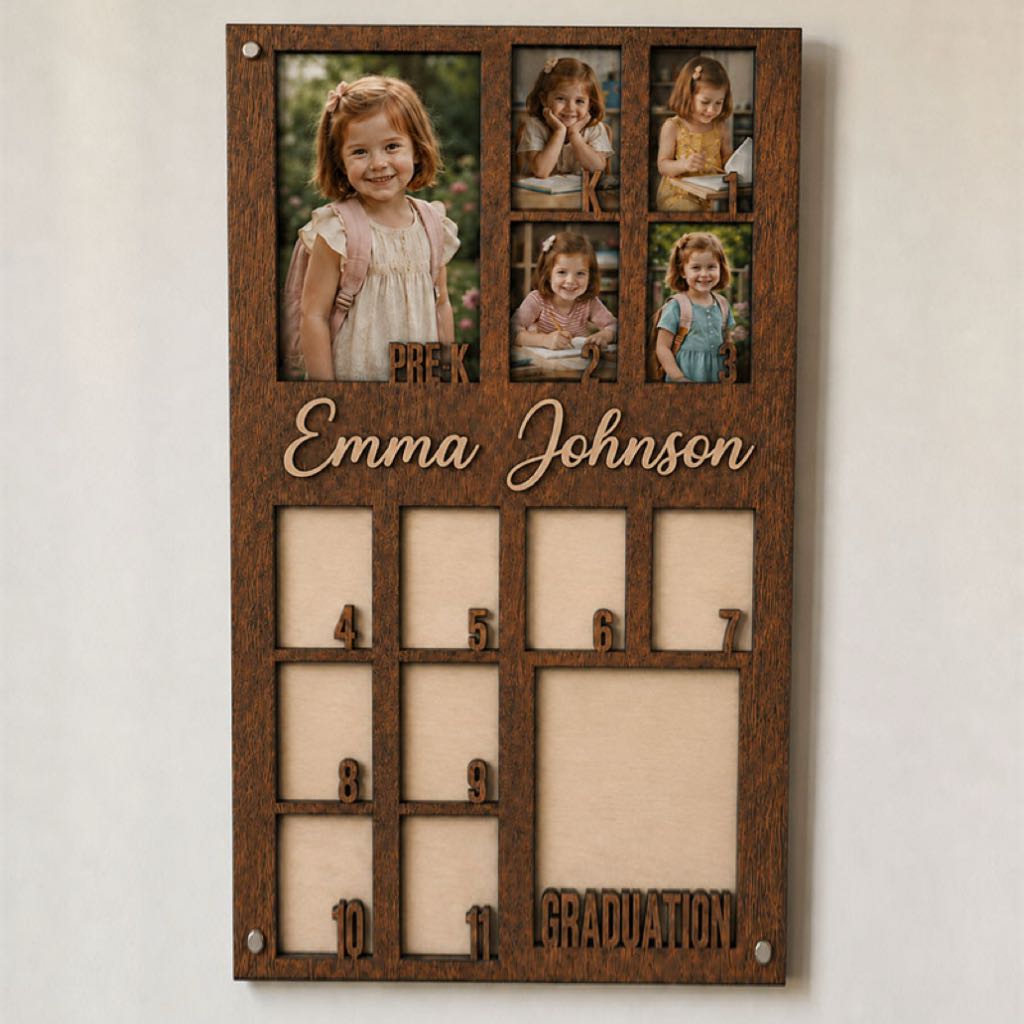 🏫Personalized School Years Photo Frame  |  Custom Name Memory Display from Pre-K to Graduation