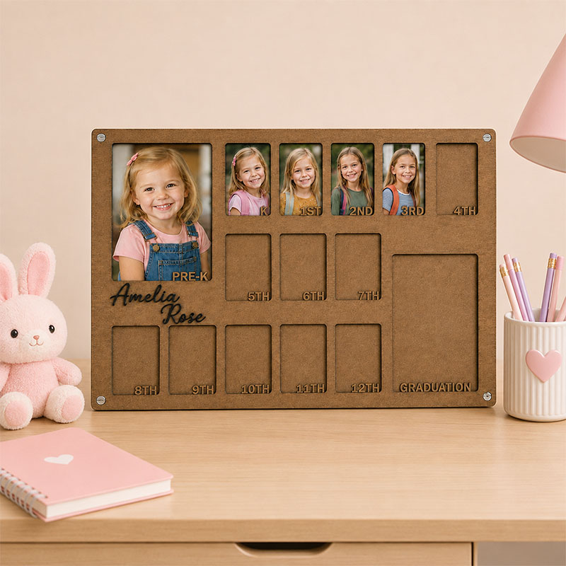 📸Personalized School Years Photo Frame | Pre-K to Graduation Kids Growth Memory Frame, Custom Name Keepsake