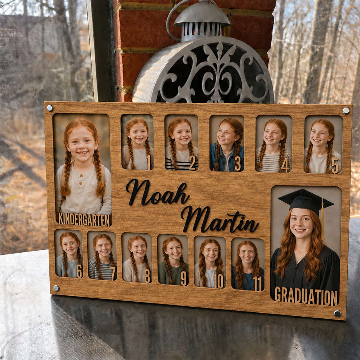 📚 Personalized School Years Photo Frame  |  Custom Name Wooden Childhood Keepsake