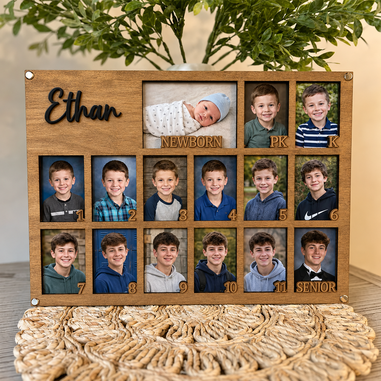 🌟 Personalized School Years Photo Frame | Newborn to Senior Graduation Keepsake