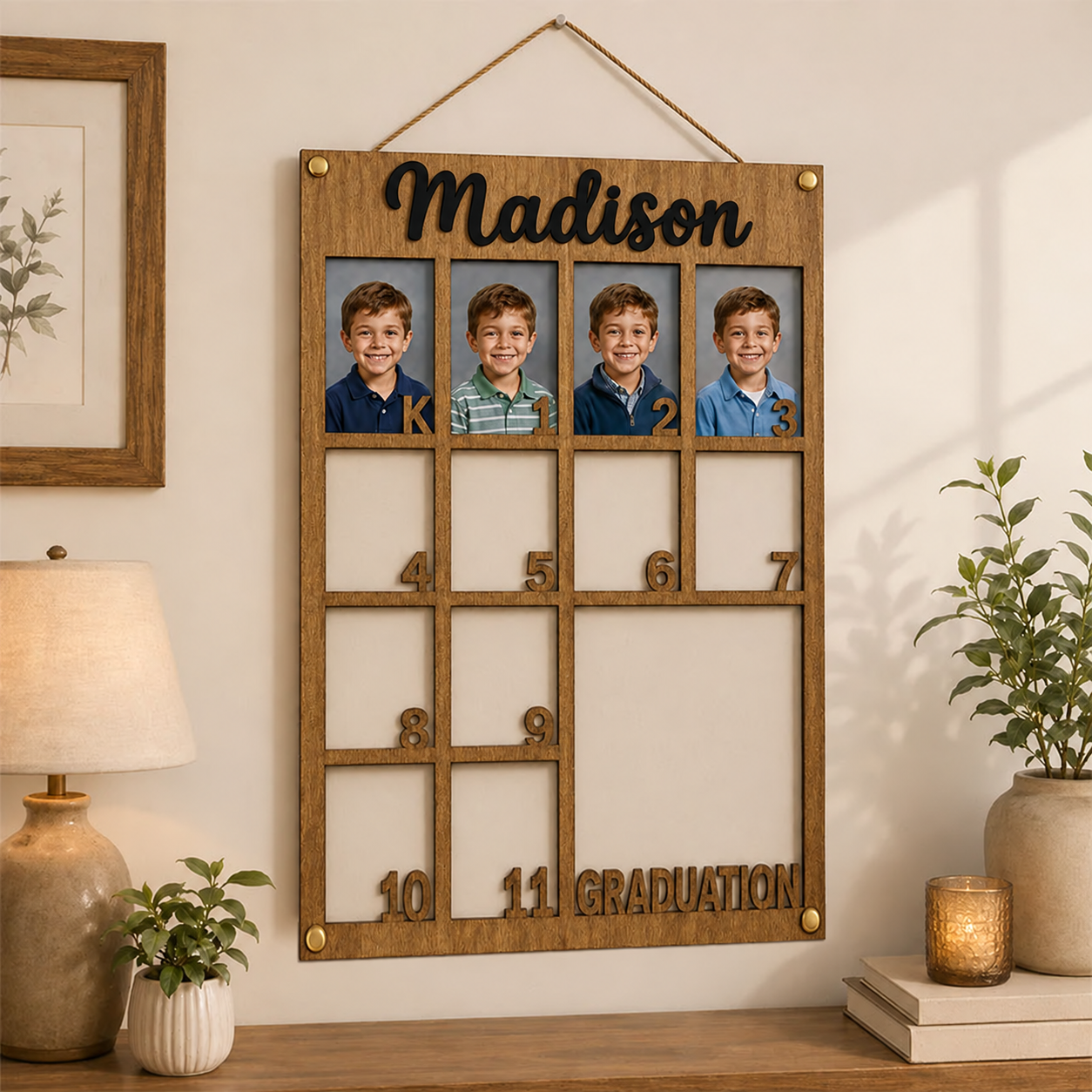 🎓 Personalized School Years Photo Frame  | Kindergarten to Graduation Wall Display