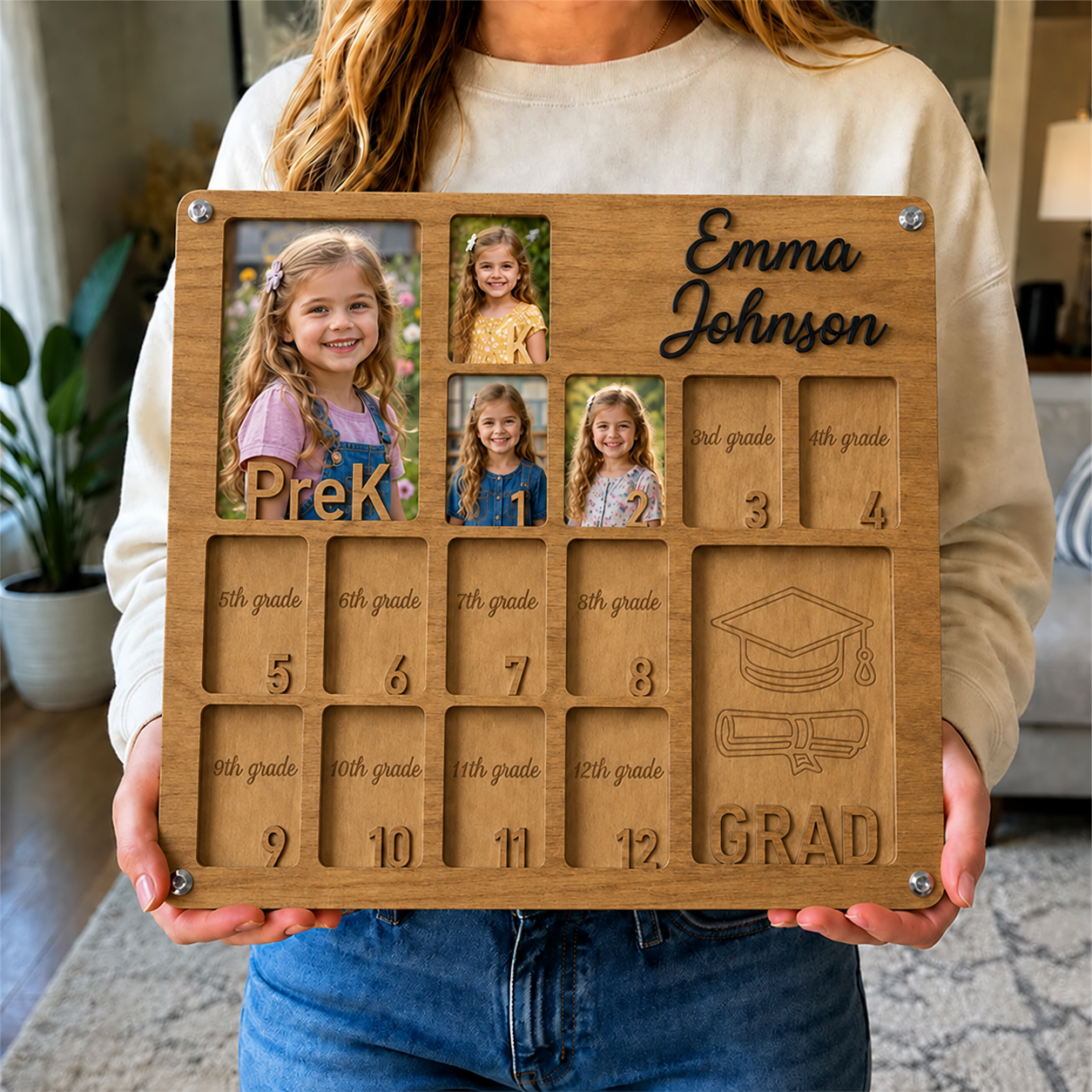 🎓 Personalized School Years Photo Frame  |  Pre-K to Graduation Picture Display
