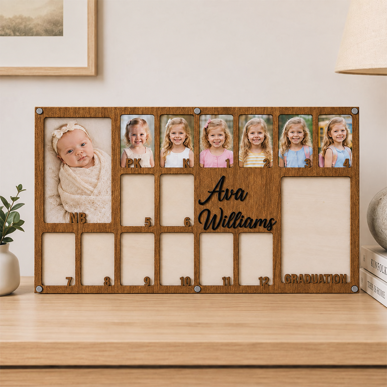 🎓Personalized School Years Photo Frame | Baby to Graduation Keepsake Frame with Custom Name