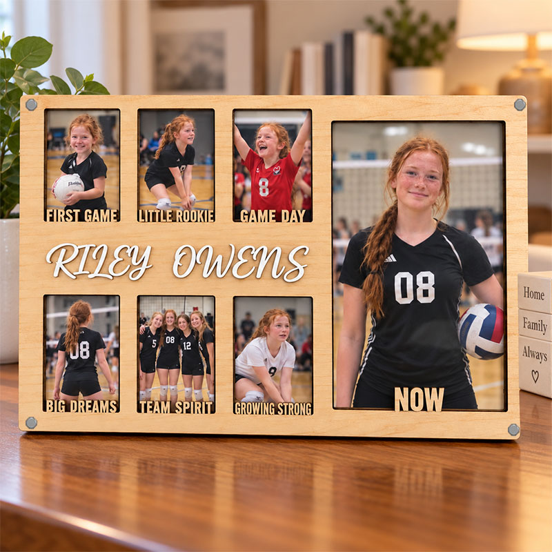 🏐 Personalized Volleyball Growth Photo Frame | Custom From First Game to Now Memory Collage
