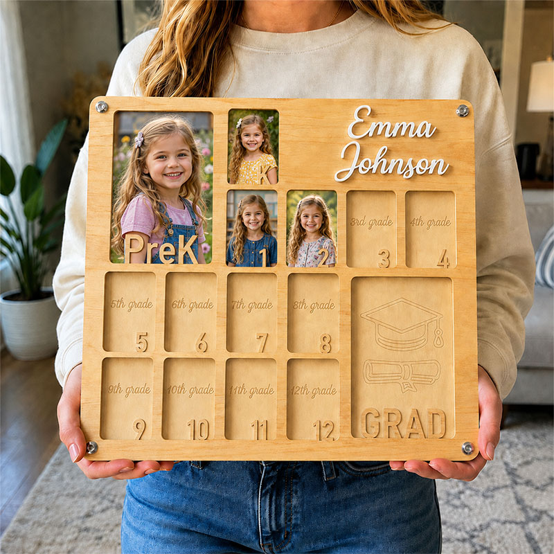 🎓 Personalized School Years Photo Frame  |  Pre-K to Graduation Picture Display