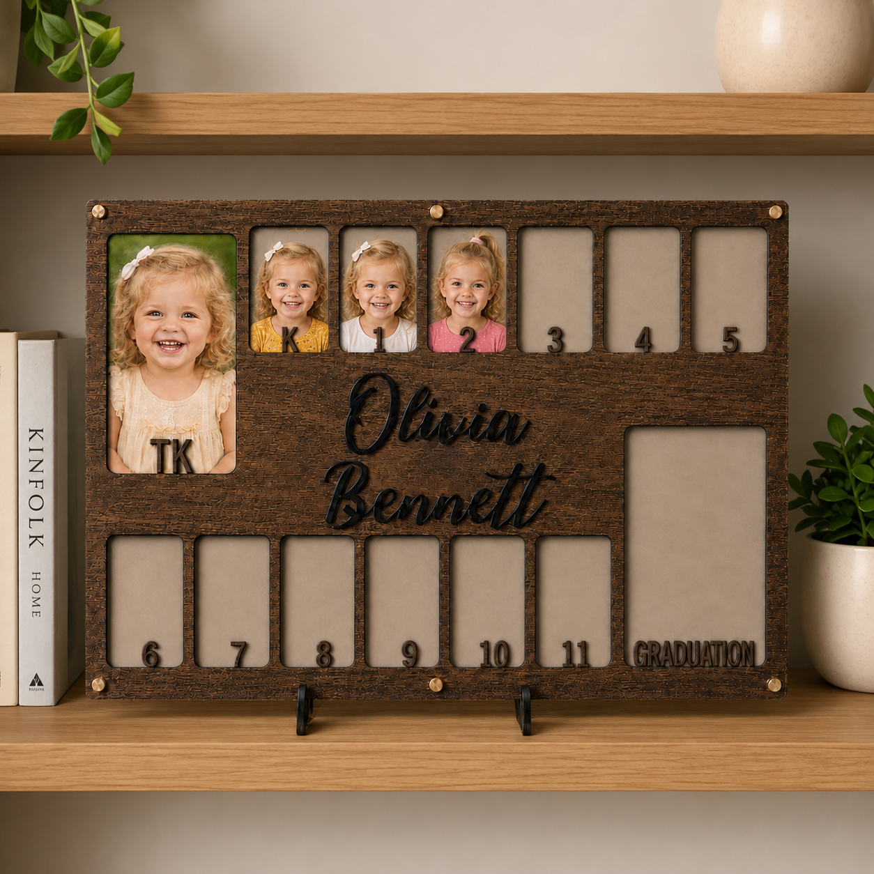 🎓Personalized School Years Photo Frame | TK to Graduation Wooden Keepsake Frame with Custom Name