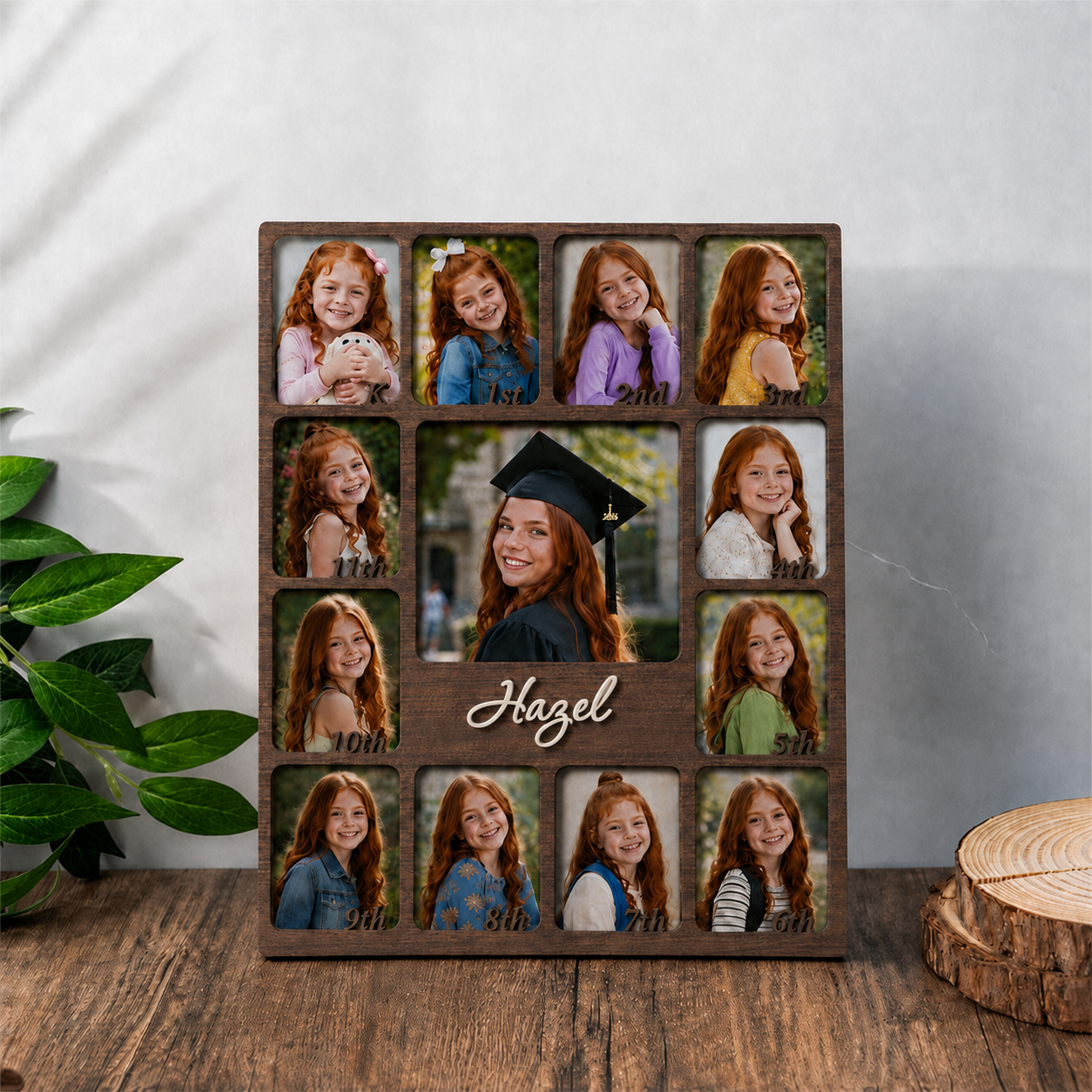 🎓 Personalized Kindergarten-to-Graduation Photo Frame  |   K–12 Childhood Growth Keepsake for Girls & Boys