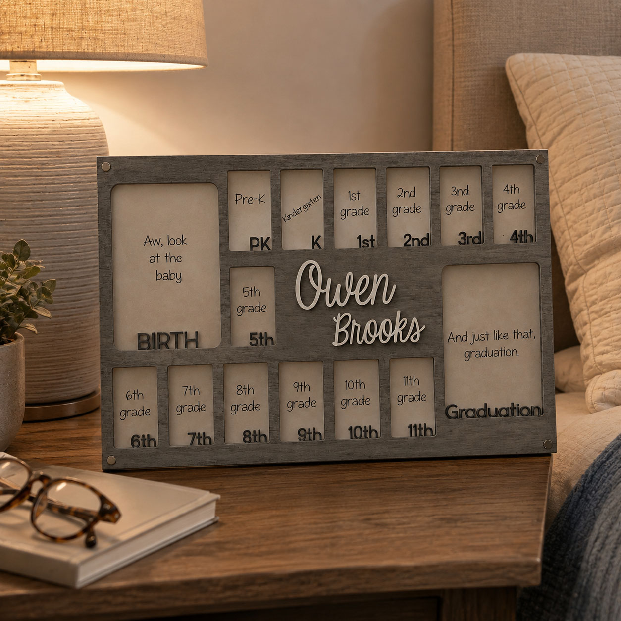 🎓Personalized School Years Photo Frame  |  Birth to Graduation Memory Display with Custom Name