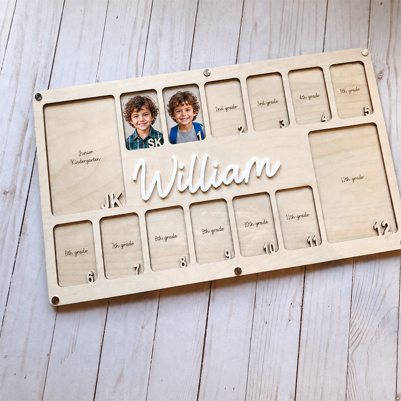 📸 Personalized School Years Photo Frame | Custom Wooden School Memory Keepsake