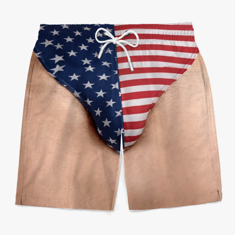 🔥Last Day 60% OFF🌟Custom Funny Patriotic Men Swim Trunks
