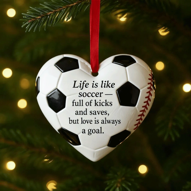 Heart-Shaped Sports Ornaments