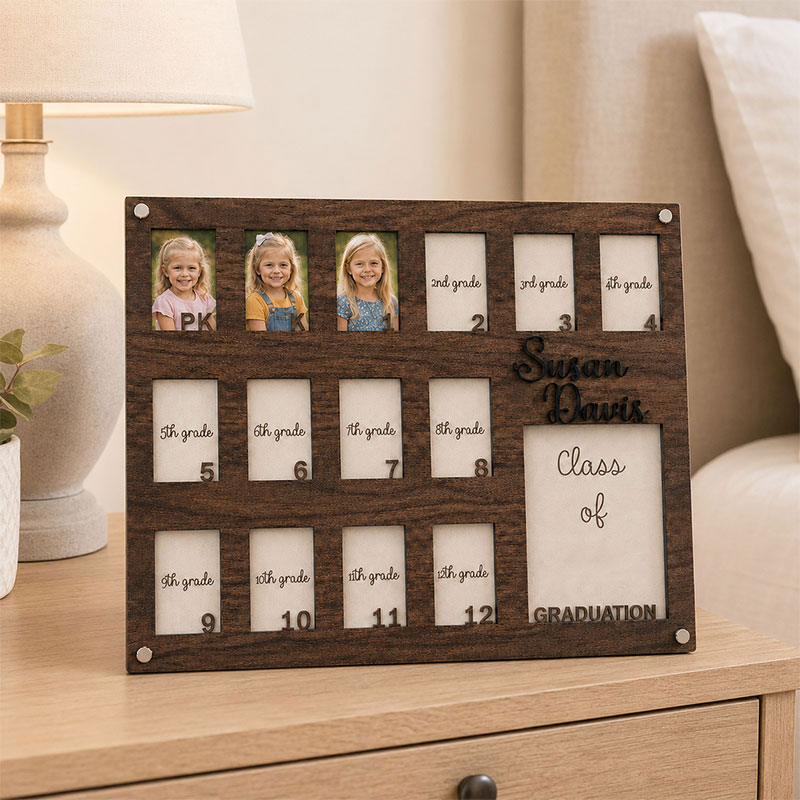 🎓 Personalized School Years Photo Frame | Pre-K to 12th Grade Graduation Memory Frame