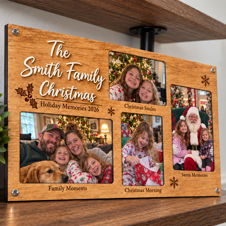 🎄Personalized Family Christmas Photo Frame  | Custom Family Name Holiday Memory Keepsake