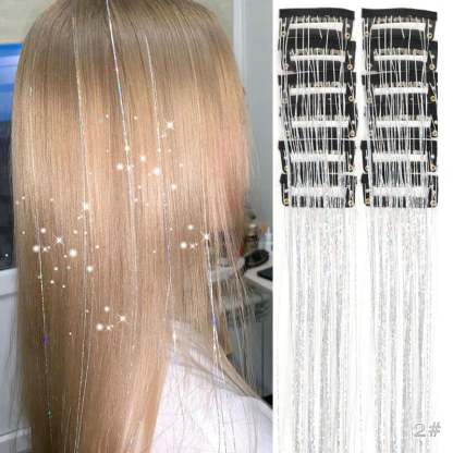 🔥Last Day 49% OFF ✨Clip-in Tinsel Hair Extensions(A set of 12 pieces)