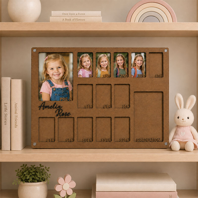 📸Personalized School Years Photo Frame | Pre-K to Graduation Kids Growth Memory Frame, Custom Name Keepsake