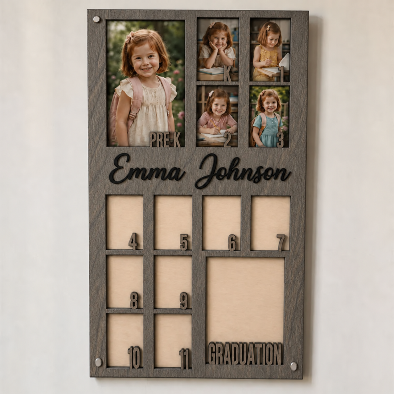 🏫Personalized School Years Photo Frame  |  Custom Name Memory Display from Pre-K to Graduation