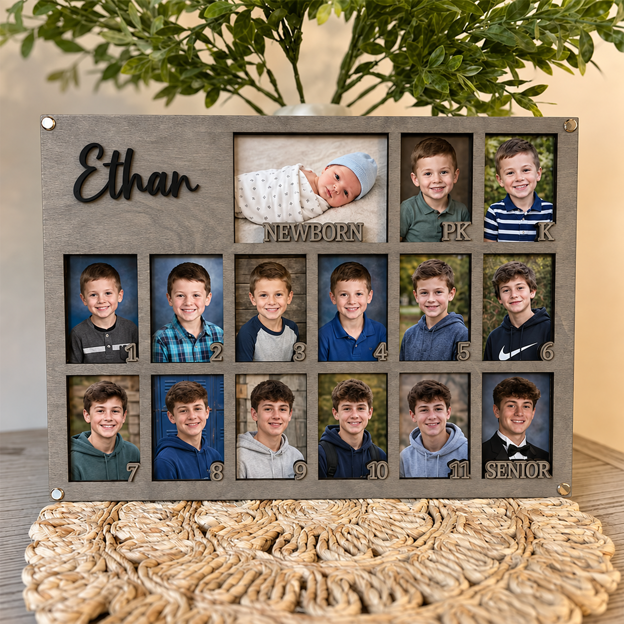 🌟 Personalized School Years Photo Frame | Newborn to Senior Graduation Keepsake