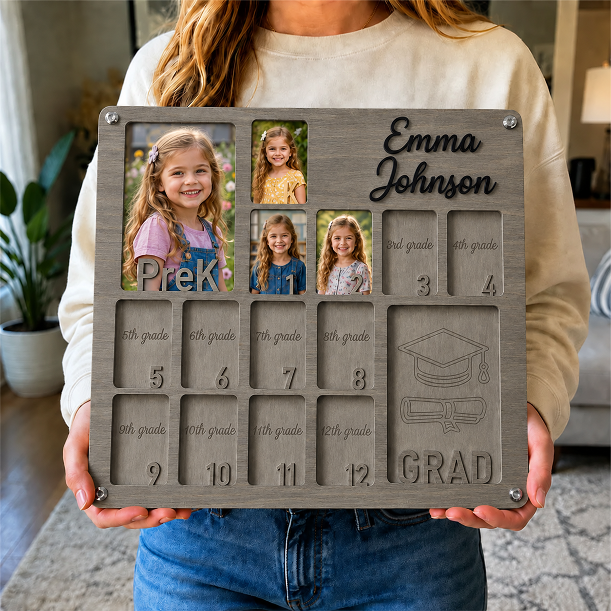 🎓 Personalized School Years Photo Frame  |  Pre-K to Graduation Picture Display