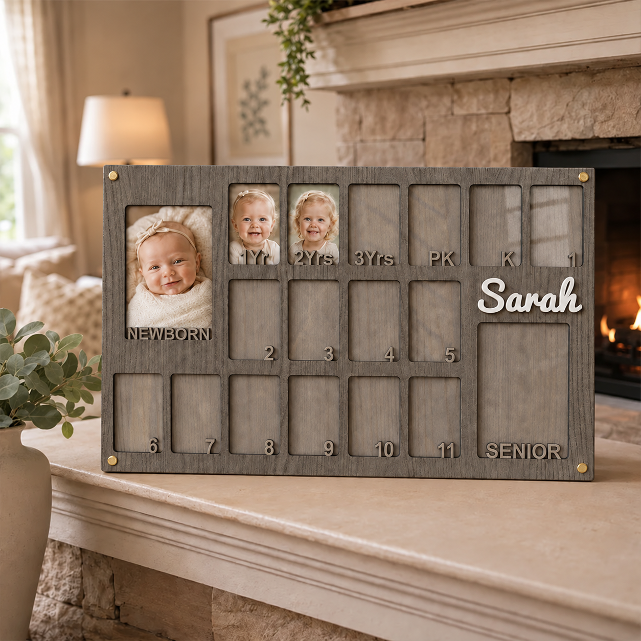 🎓 Personalized Baby to Graduation Photo Frame  | Newborn to Senior Year School Memory Keepsake