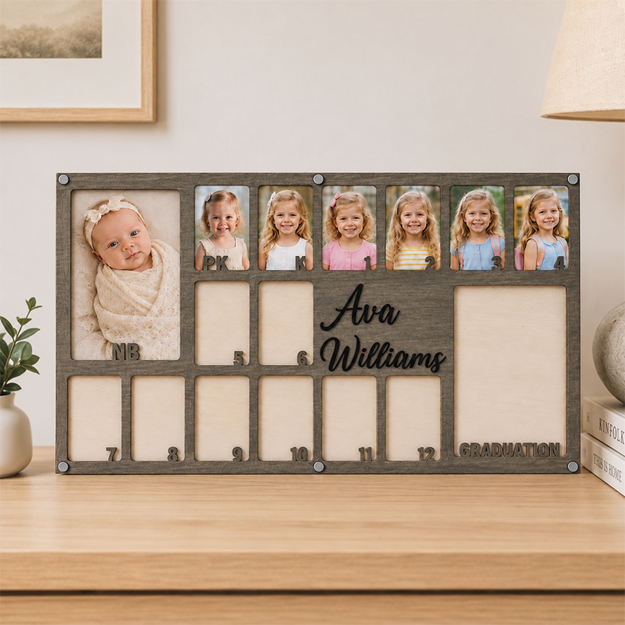 🎓Personalized School Years Photo Frame | Baby to Graduation Keepsake Frame with Custom Name