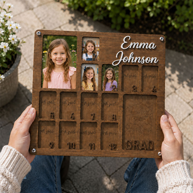 🎓 Personalized School Years Photo Frame  |  Pre-K to Graduation Picture Display