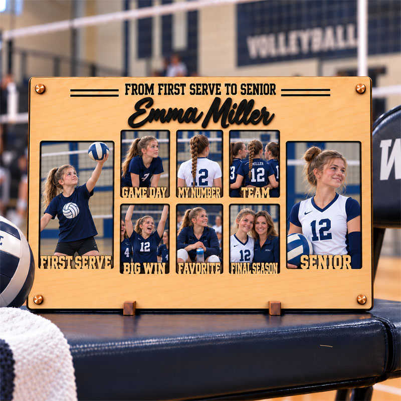 🏐Personalized Volleyball Senior Photo Frame | From First Serve to Senior Custom Athlete Memory Collage
