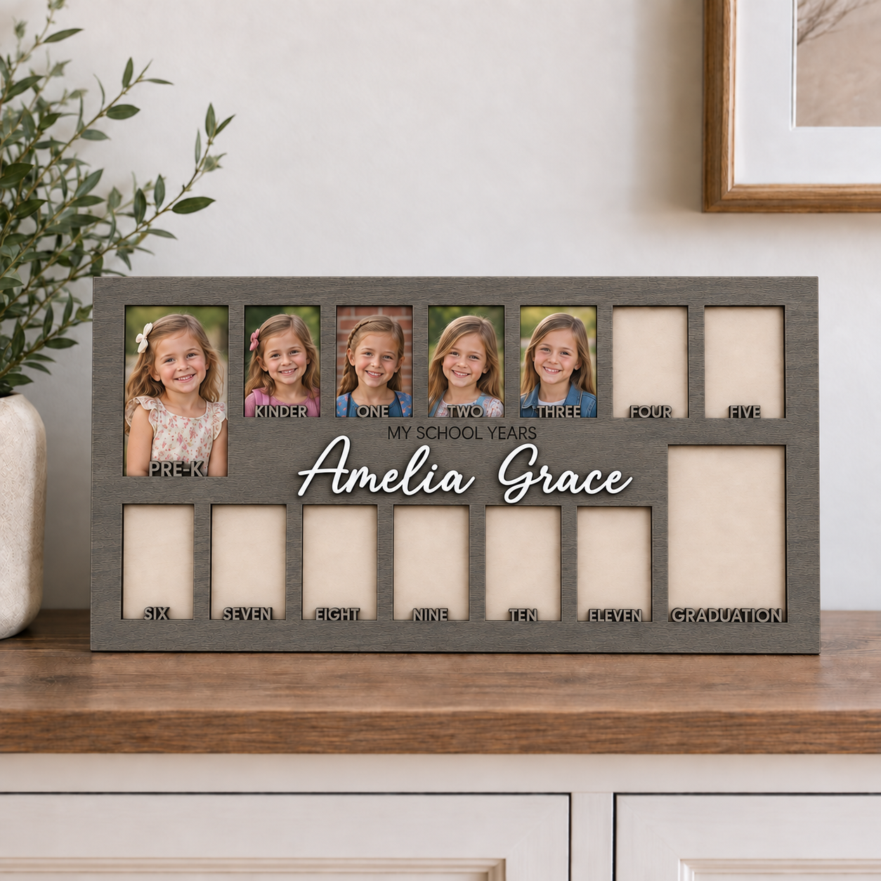 🌱Personalized School Years Photo Frame | Pre-K to Graduation Keepsake for Kids