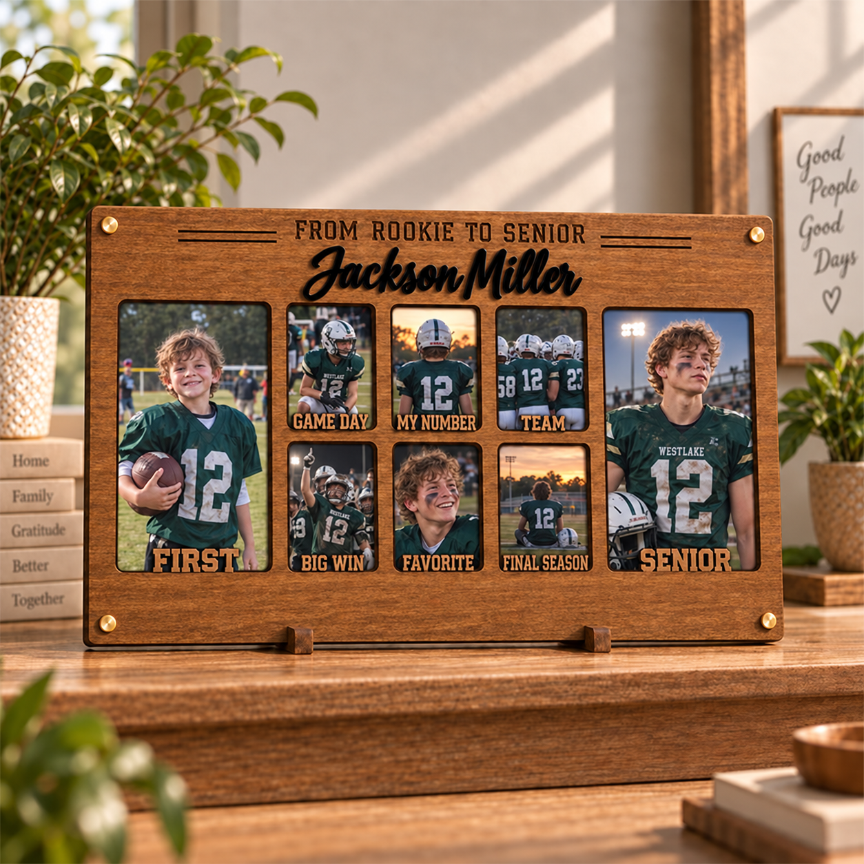 🎉Personalized Football Senior Year Photo Frame | From Rookie to Senior Custom Player Memory Keepsake