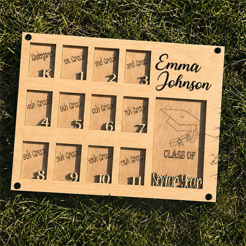 📸 Personalized K–12 School Years Photo Frame  |  Kindergarten to Senior Graduation Keepsake