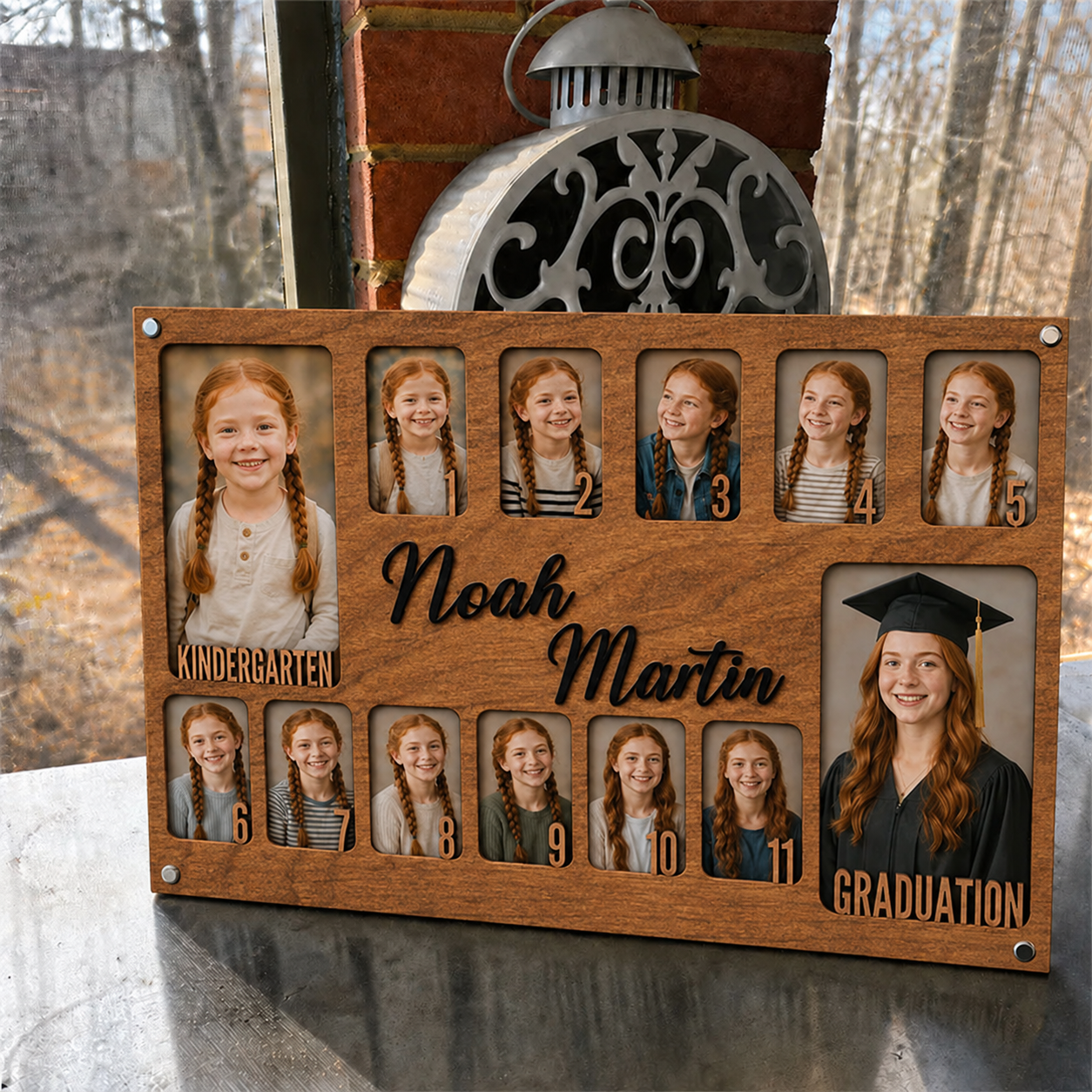 📚 Personalized School Years Photo Frame  |  Custom Name Wooden Childhood Keepsake