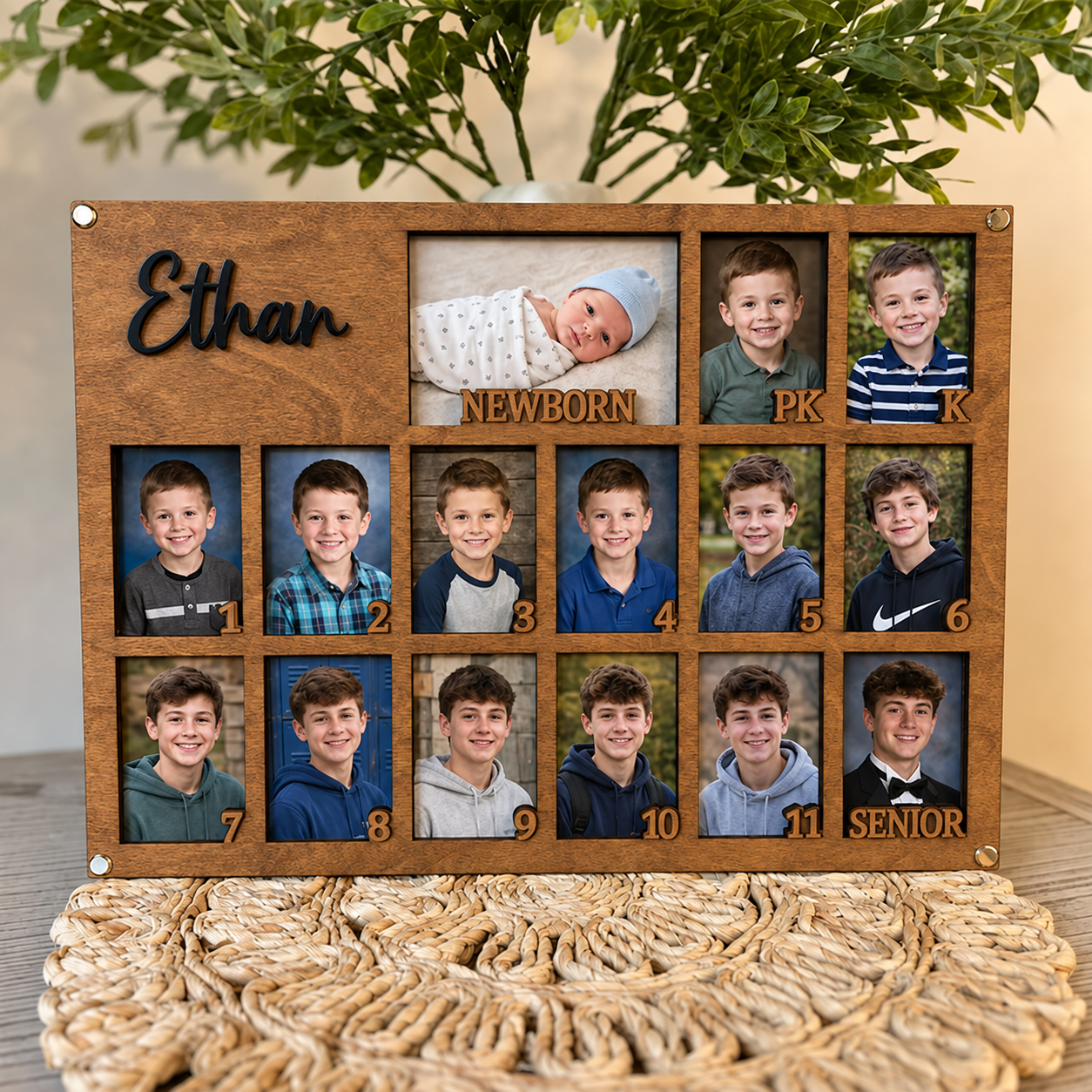 🌟 Personalized School Years Photo Frame | Newborn to Senior Graduation Keepsake