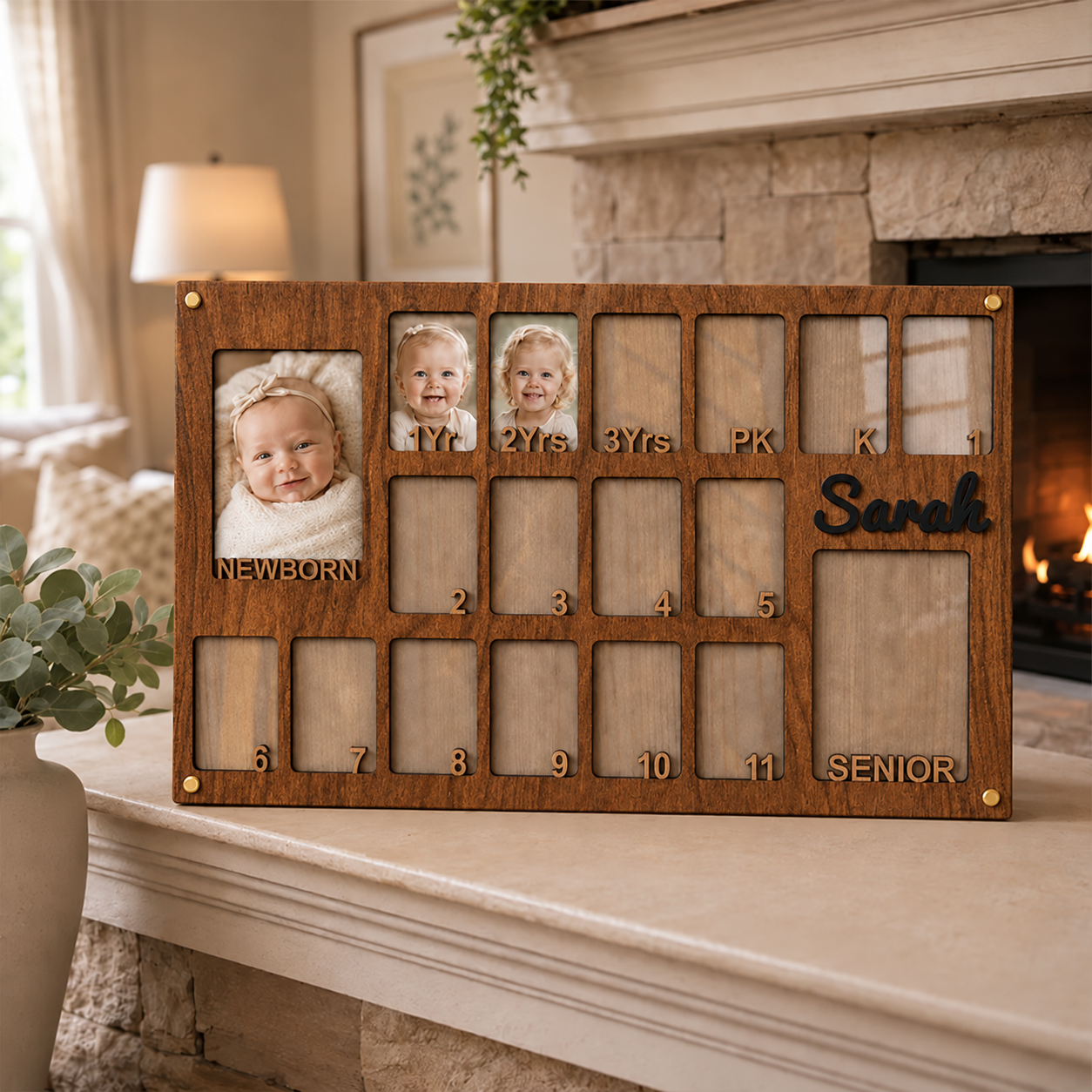 🎓 Personalized Baby to Graduation Photo Frame  | Newborn to Senior Year School Memory Keepsake