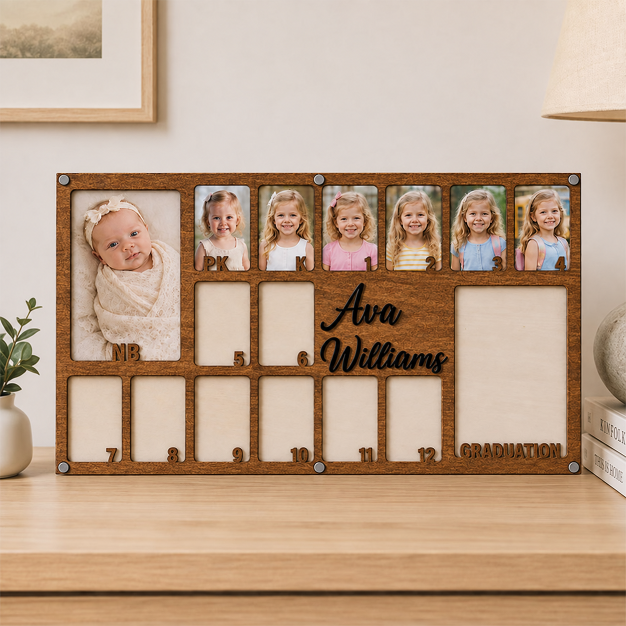 🎓Personalized School Years Photo Frame | Baby to Graduation Keepsake Frame with Custom Name