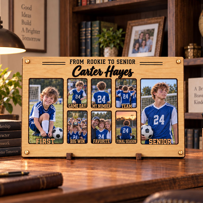 🎉Personalized Football Senior Year Photo Frame | From Rookie to Senior Custom Player Memory Keepsake