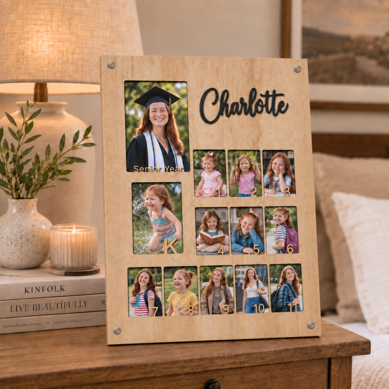 🎓 Personalized K–12 School Years Photo Frame  | Custom Name & Graduation Year  Picture Collage