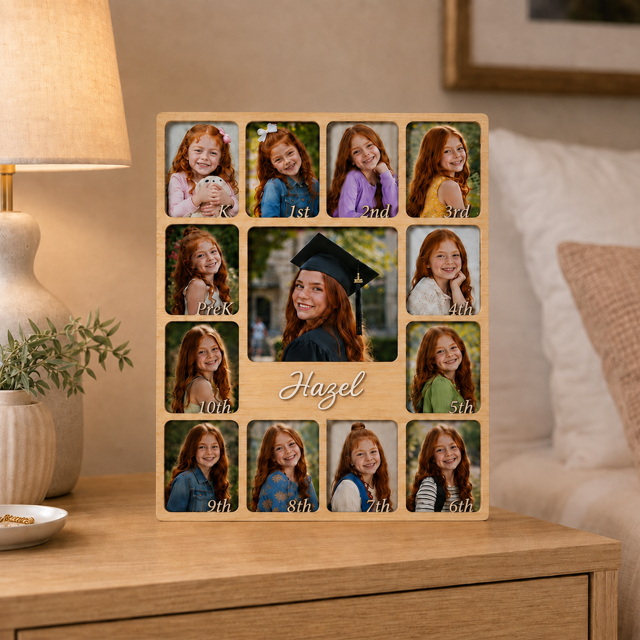 🎓 Personalized Kindergarten-to-Graduation Photo Frame  |   K–12 Childhood Growth Keepsake for Girls & Boys