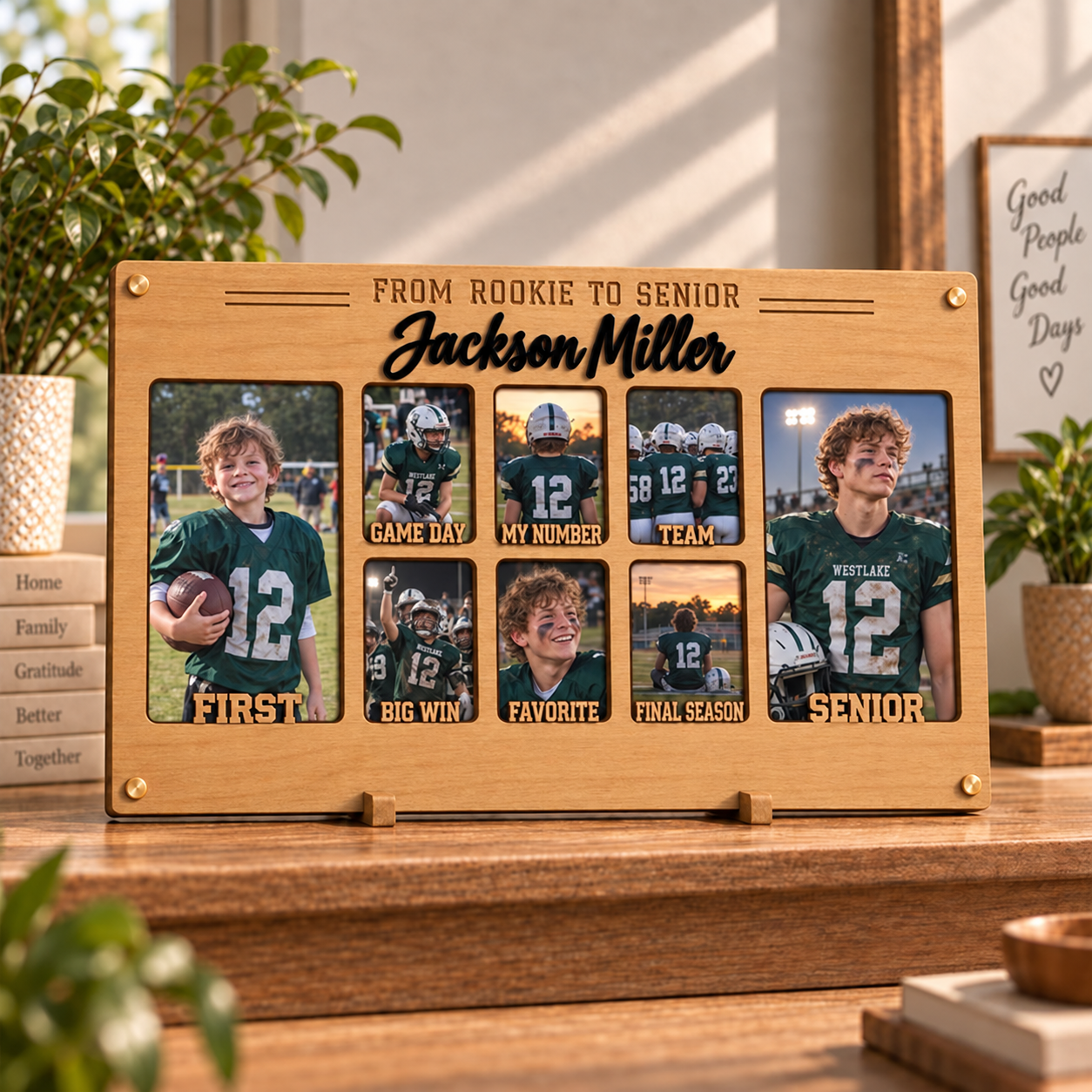 🎉Personalized Football Senior Year Photo Frame | From Rookie to Senior Custom Player Memory Keepsake
