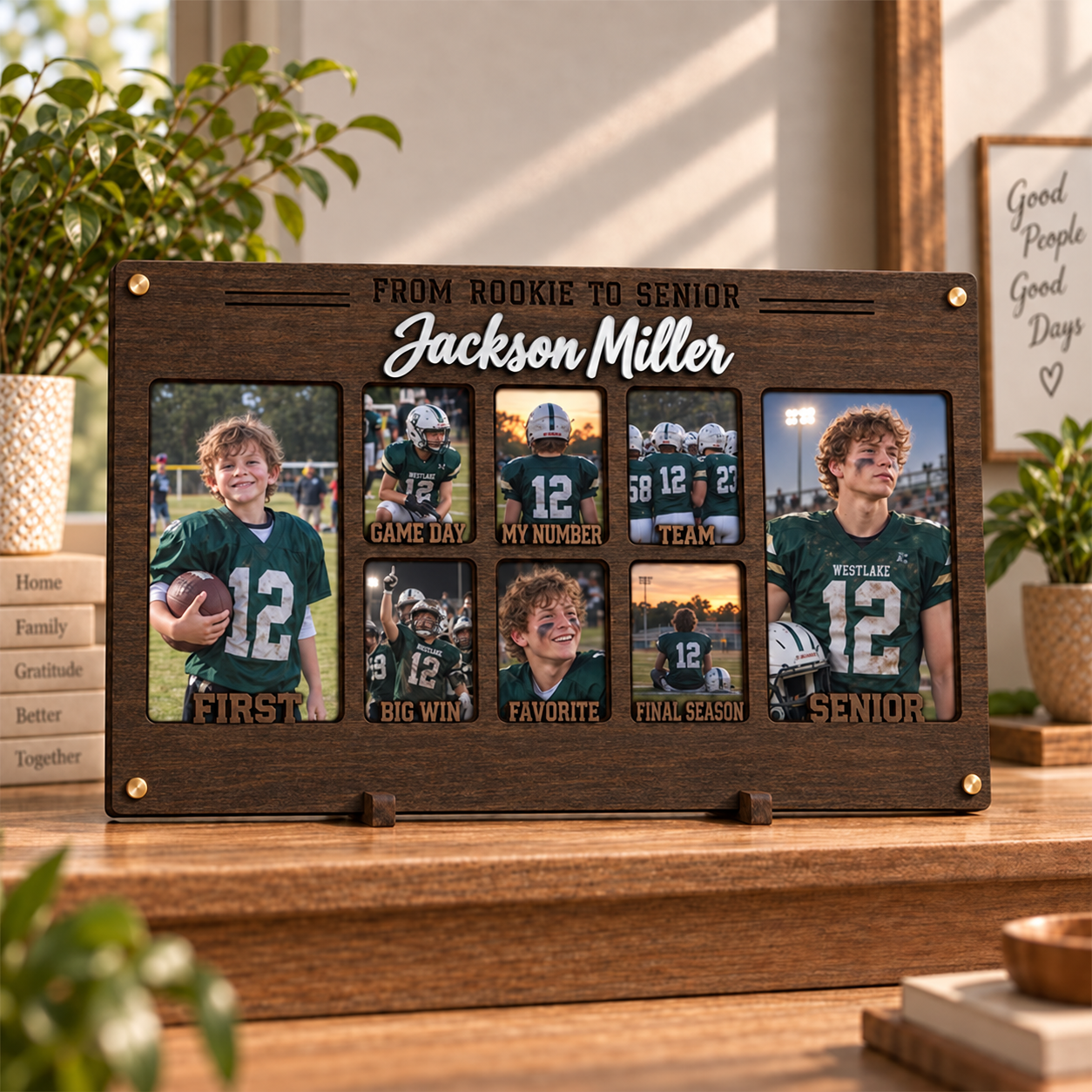 🎉Personalized Football Senior Year Photo Frame | From Rookie to Senior Custom Player Memory Keepsake