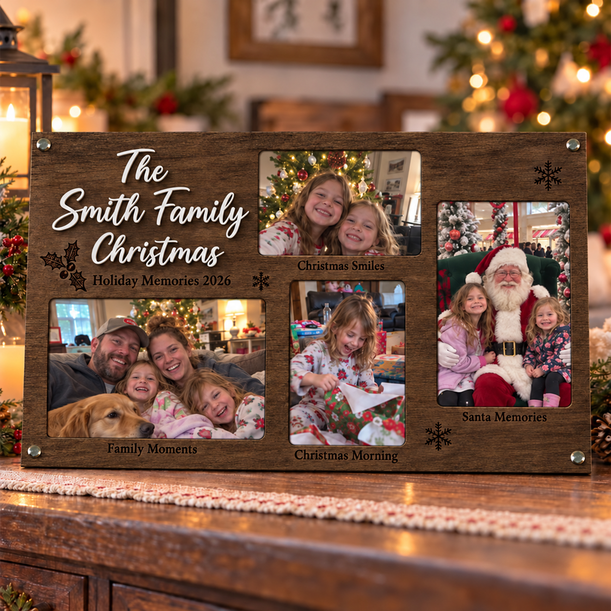 🎄Personalized Family Christmas Photo Frame  | Custom Family Name Holiday Memory Keepsake