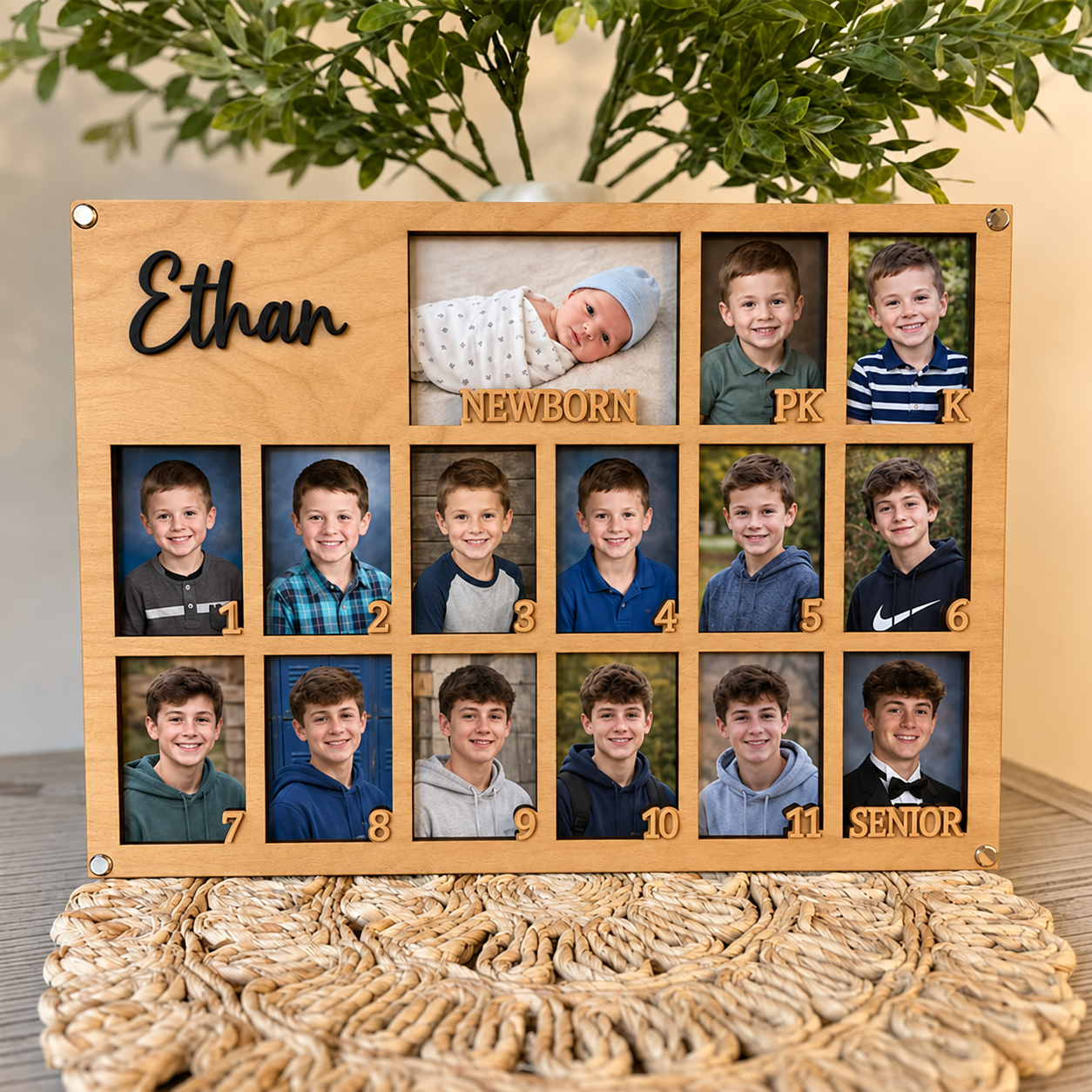 🌟 Personalized School Years Photo Frame | Newborn to Senior Graduation Keepsake