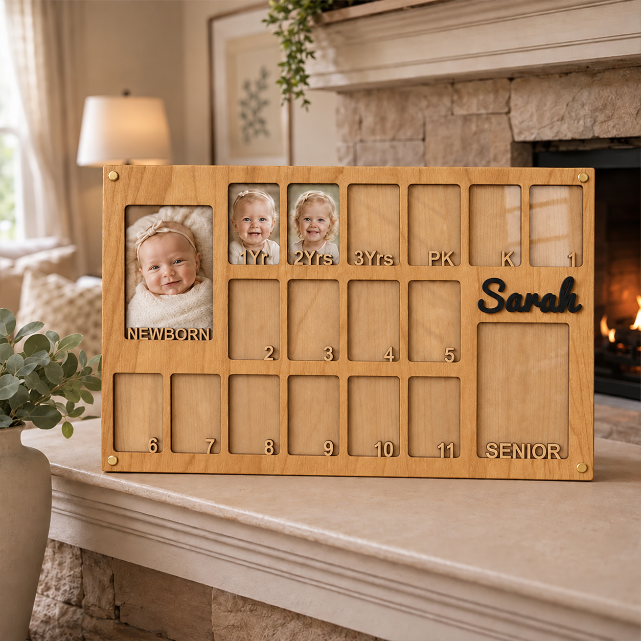 🎓 Personalized Baby to Graduation Photo Frame  | Newborn to Senior Year School Memory Keepsake