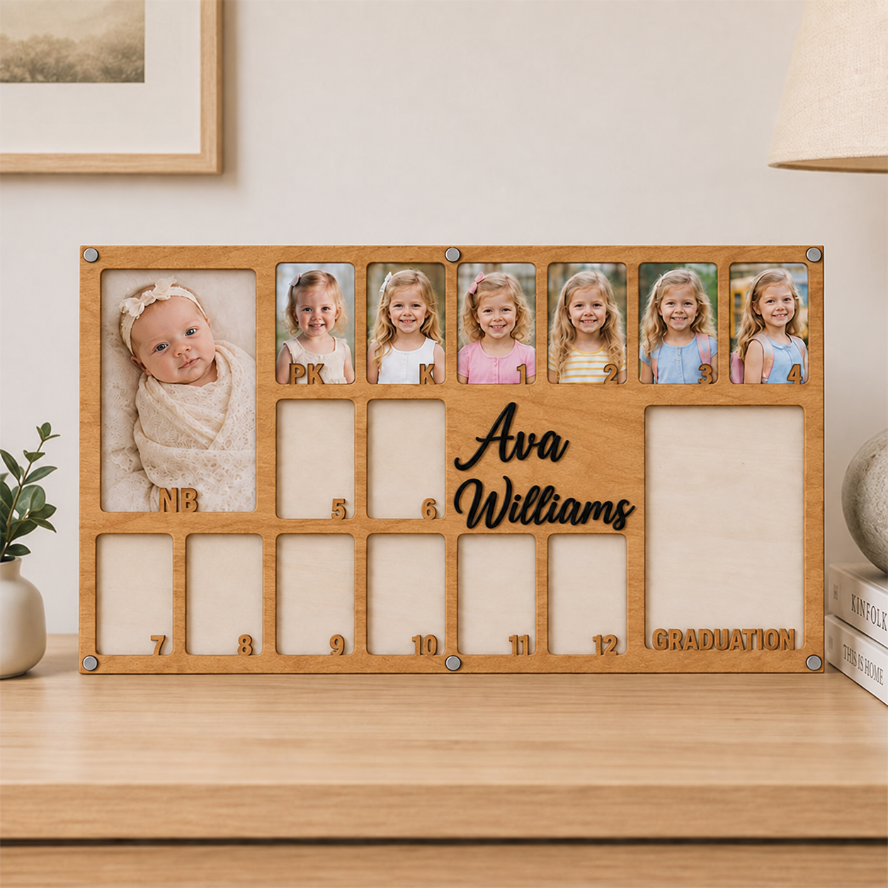 🎓Personalized School Years Photo Frame | Baby to Graduation Keepsake Frame with Custom Name