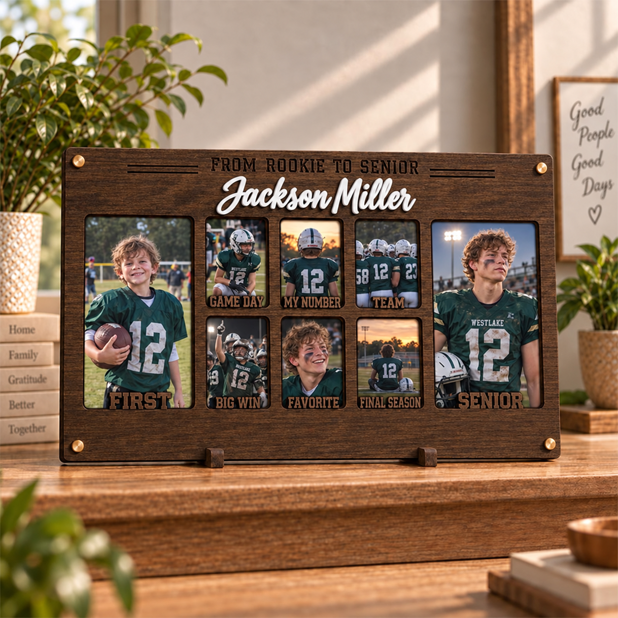 🎉Personalized Football Senior Year Photo Frame | From Rookie to Senior Custom Player Memory Keepsake