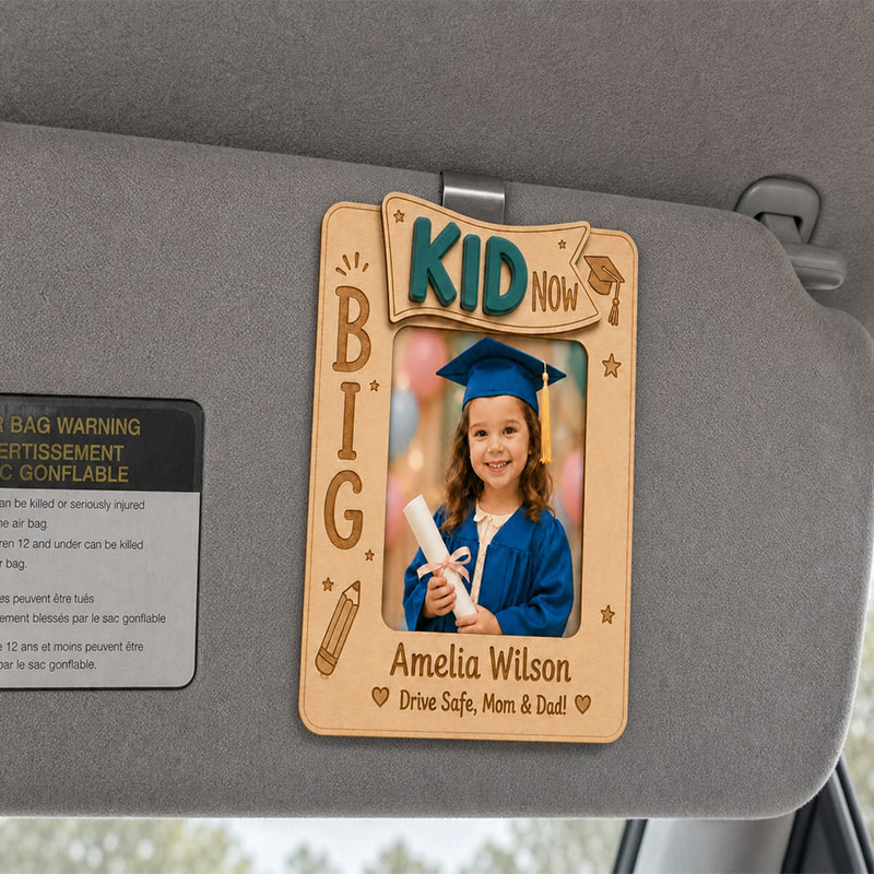 📸 Personalized Car Visor Photo Frame for Parents | Custom Kid Graduation Car Charm