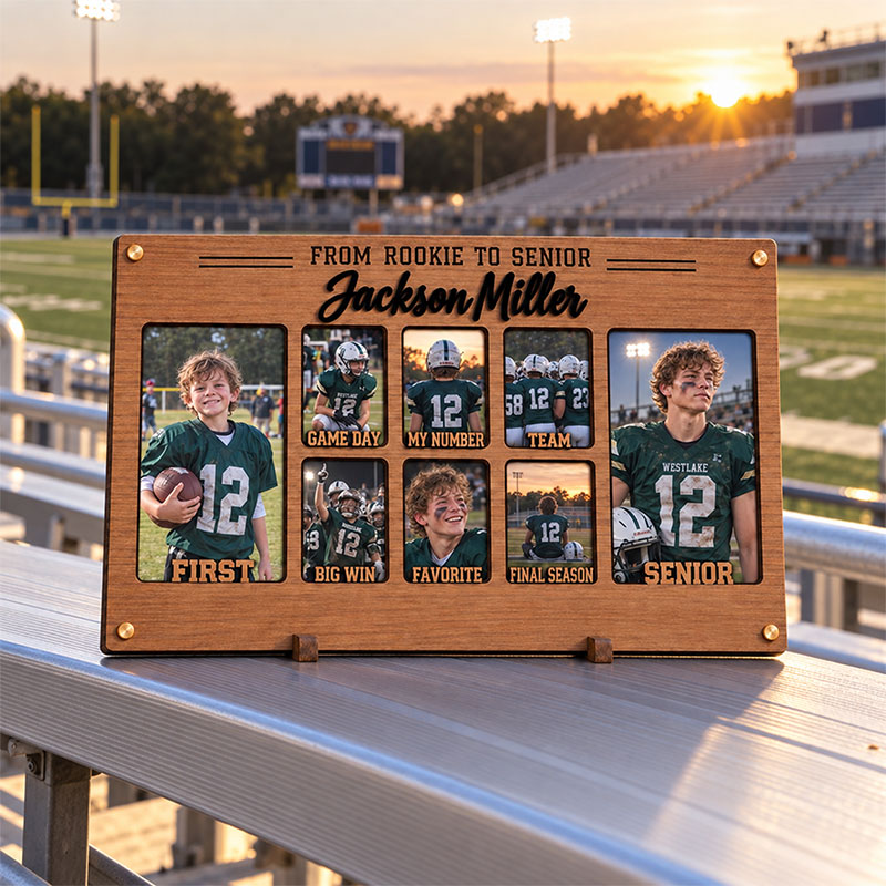 🎉Personalized Football Senior Year Photo Frame | From Rookie to Senior Custom Player Memory Keepsake