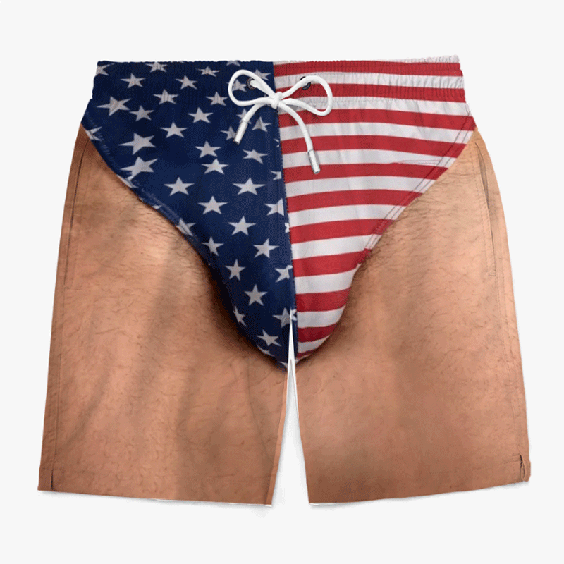 🔥Last Day 60% OFF🌟Custom Funny Patriotic Men Swim Trunks