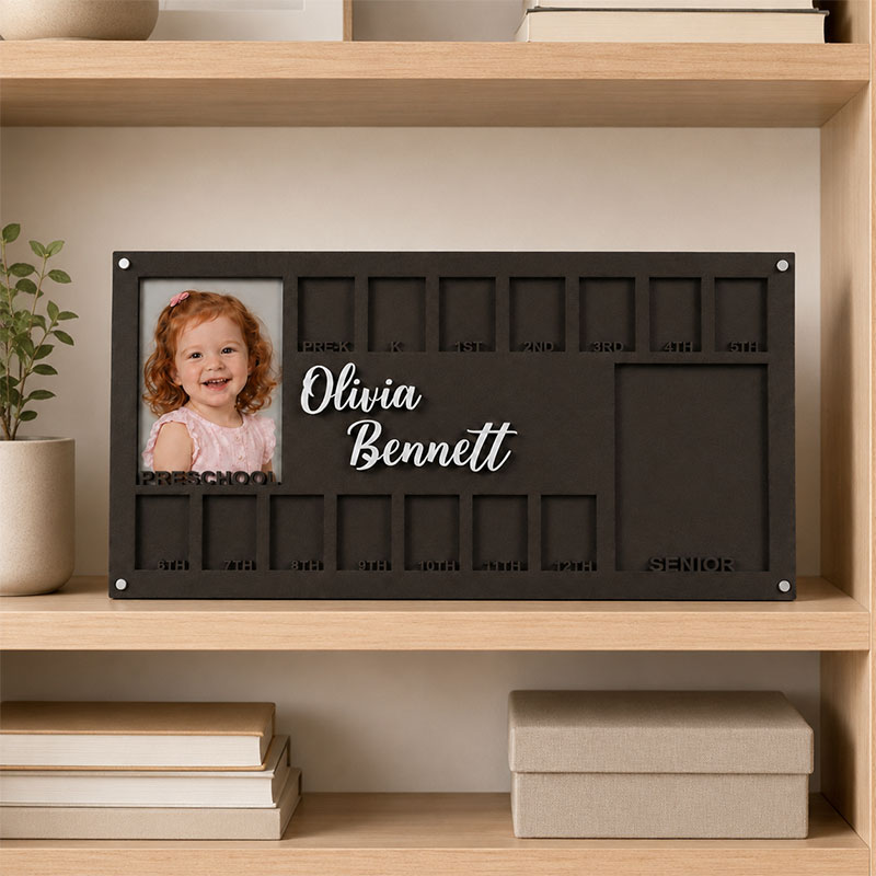 🛍️Personalized School Years Photo Frame | Preschool to Senior Graduation Wooden Keepsake