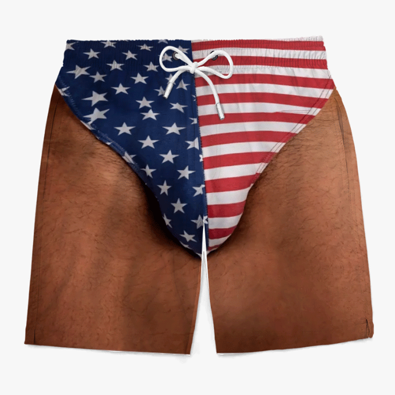 🔥Last Day 60% OFF🌟Custom Funny Patriotic Men Swim Trunks